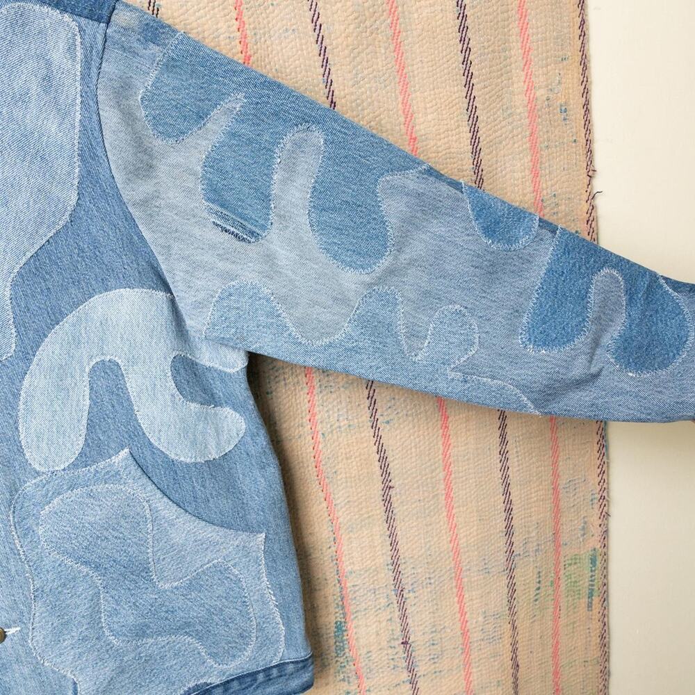 Custom Upcycled Patchwork Denim Jacket - image 6